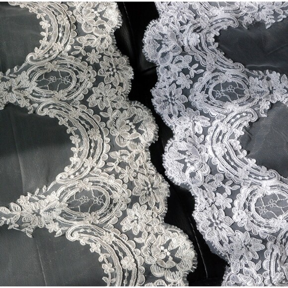 NWT 1 Layer Long Trailing Floral Lace Wedding Veil Bridal Veil 118.11'' - Picture 4 of 7